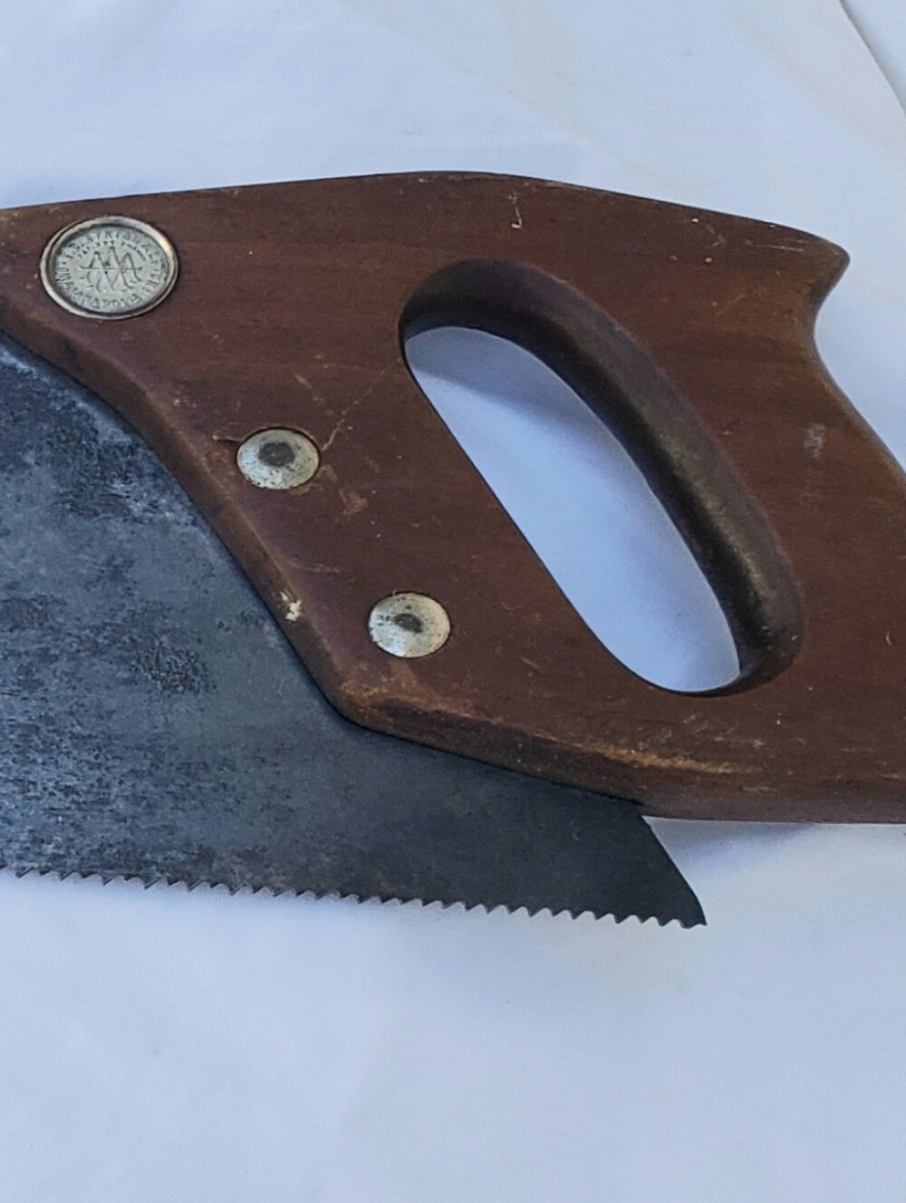 VINTAGE E.C. ATKINS TRIPLE A LOGO HAND SAW 26" CROSS CUT